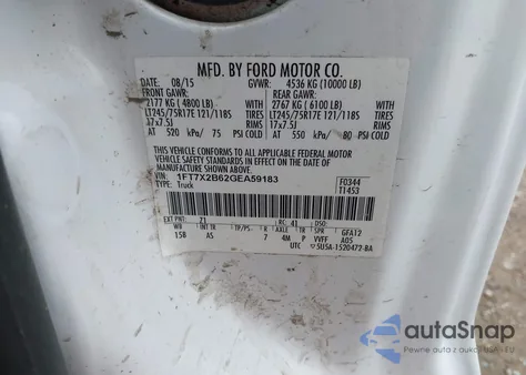 2016 Ford F-250 Xl from USA, damaged, VIN 1FT7X2B62GEA59183